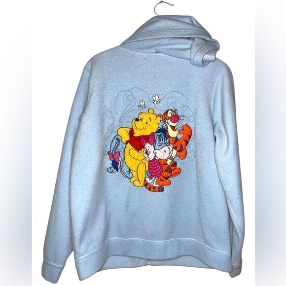Blue Disney WINNIE THE POOH & Friends Women's M Fleece Full Zip Jacket with Hood - Picture 4 of 6